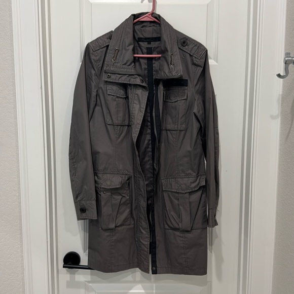 Dark grey. Kenneth Cole. large.  Zips. Buttons.  No belt. - Picture 1 of 5